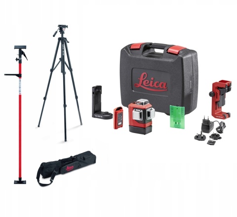 Laser krzyżowy Leica Lino L6G 3x360° + statyw + tyczka rozporowa