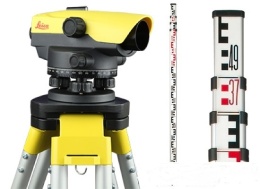 Niwelator optyczny Leica NA324 – zestaw ze statywem i łatą